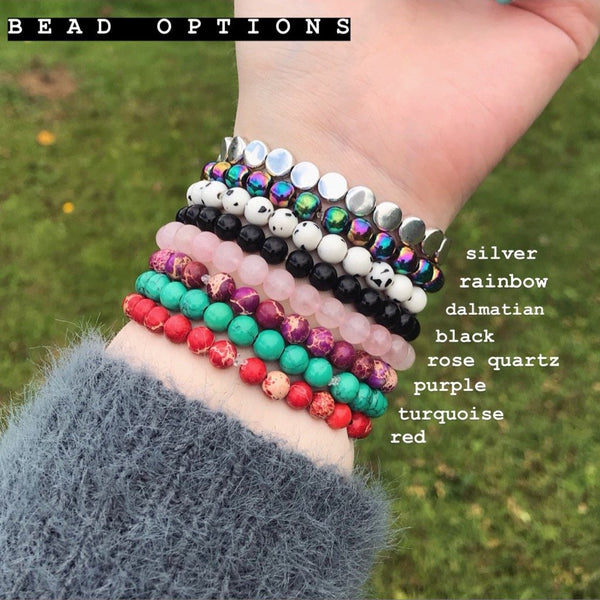 Semicolon Bead Bracelet [8 Bead Options] – Black Tied
